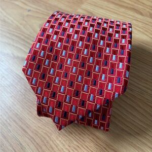 Red Geometric Patterned Tie